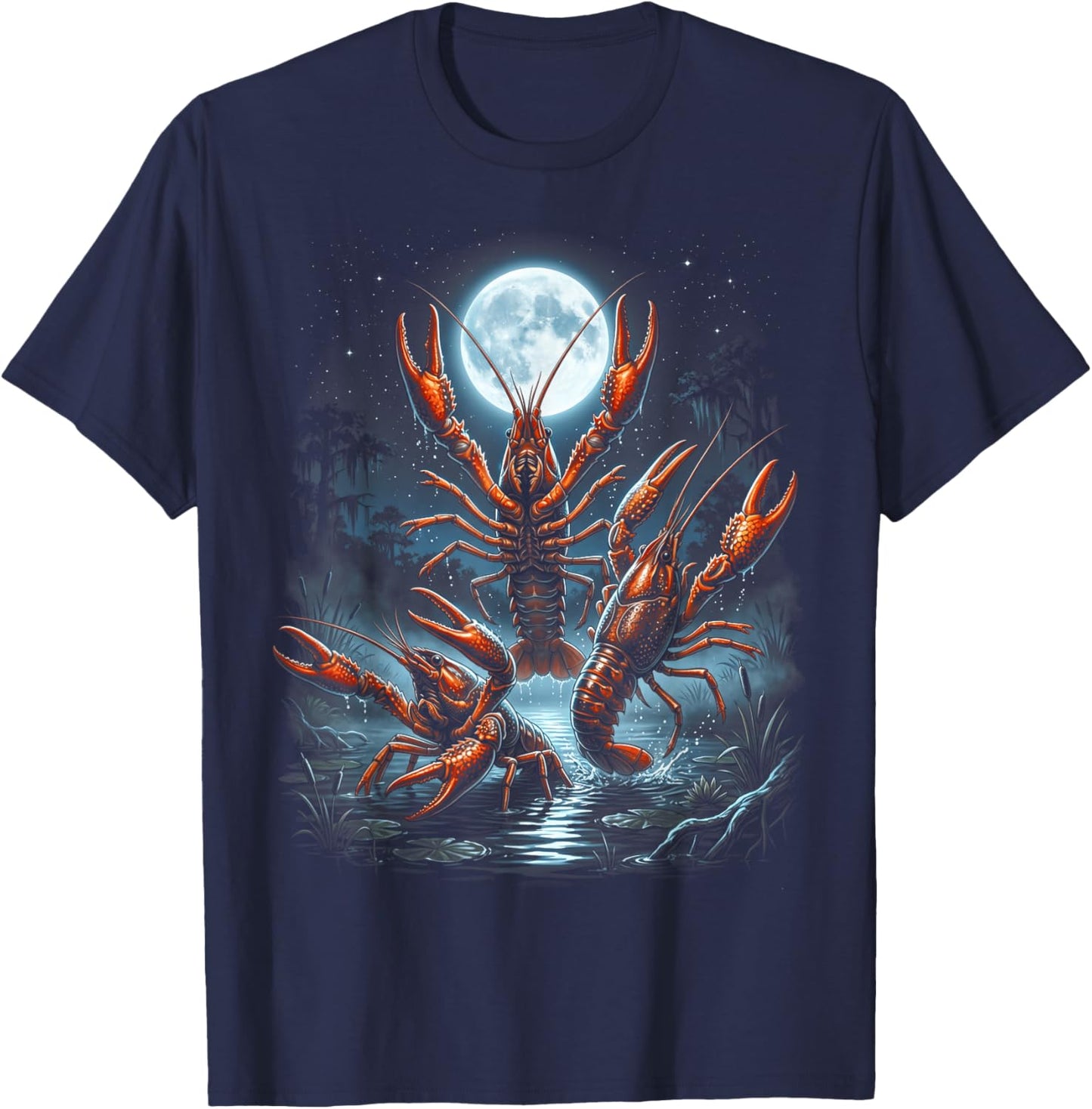 Three Crawfish Moon T-Shirt - T-Shirt | Navy