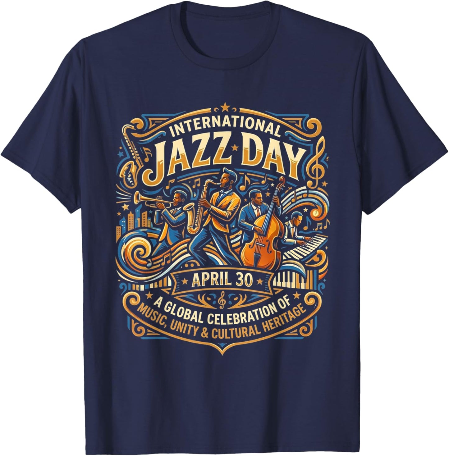 International Jazz Day T-Shirt - T-Shirt | Navy