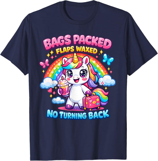 Bags Packed Unicorn Funny Inappropriate Vacation Women T-Shirt - T-Shirt | Navy
