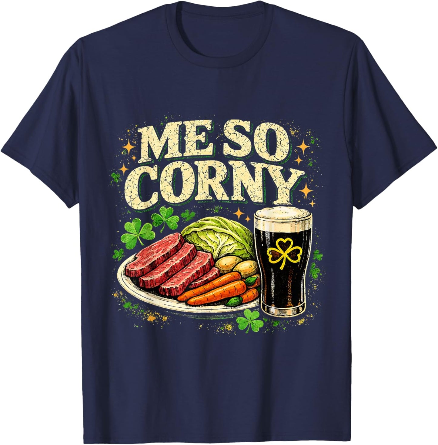 Funny St Patricks Day Food T-Shirt - T-Shirt | Navy