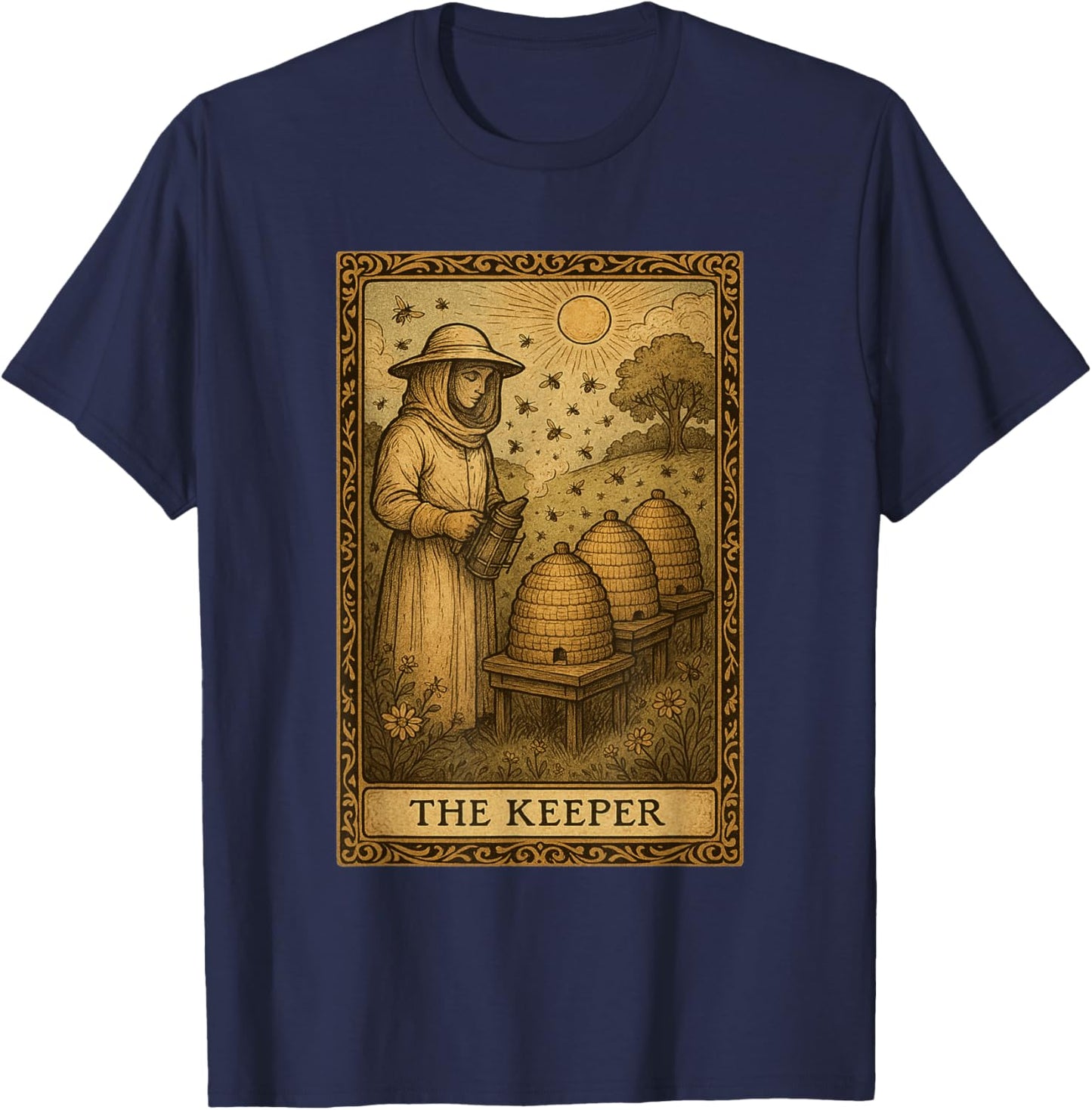 Beekeeper Design Men Tarot Card Beekeeping T-Shirt - T-Shirt | Navy