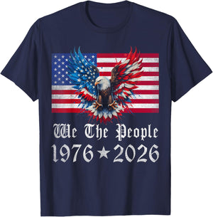 Patriotic Vintage American Flag We The People 1976 USA T-Shirt - T-Shirt | Navy