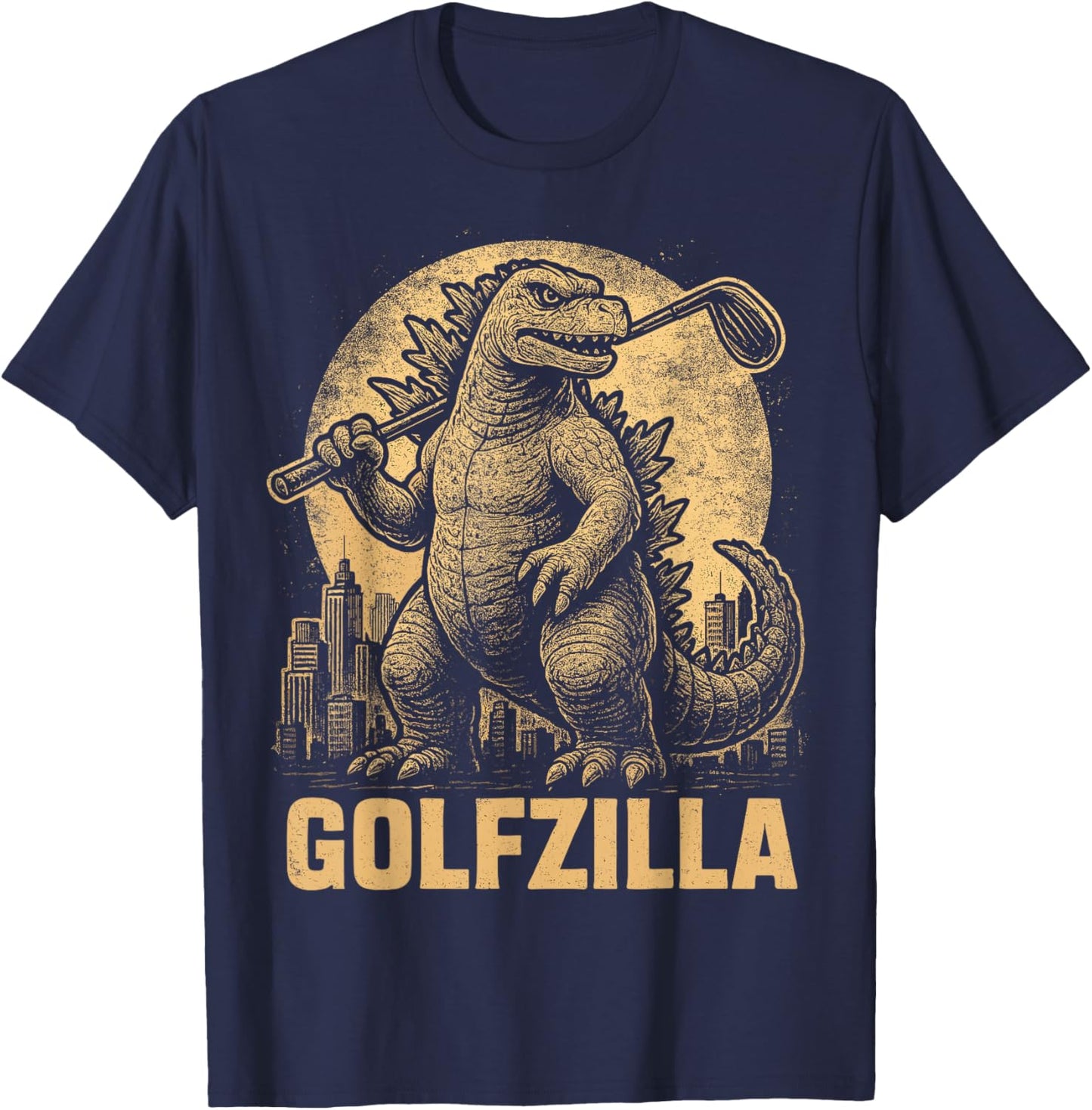 Funny Golfzilla Golf Player Golfer Golfing Joke T-Shirt - T-Shirt | Navy