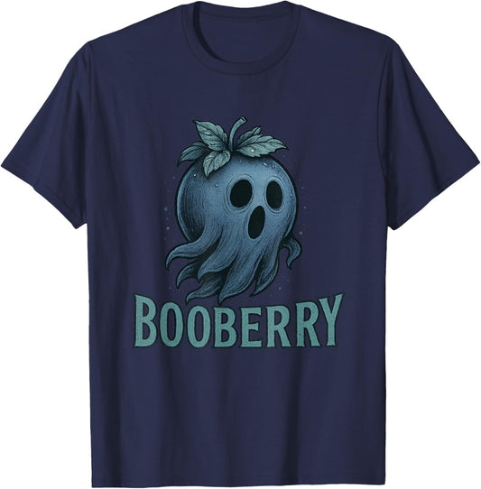 Halloween Shirt Booberry Ghost Blueberry Pumpkin T-Shirt - T-Shirt | Navy