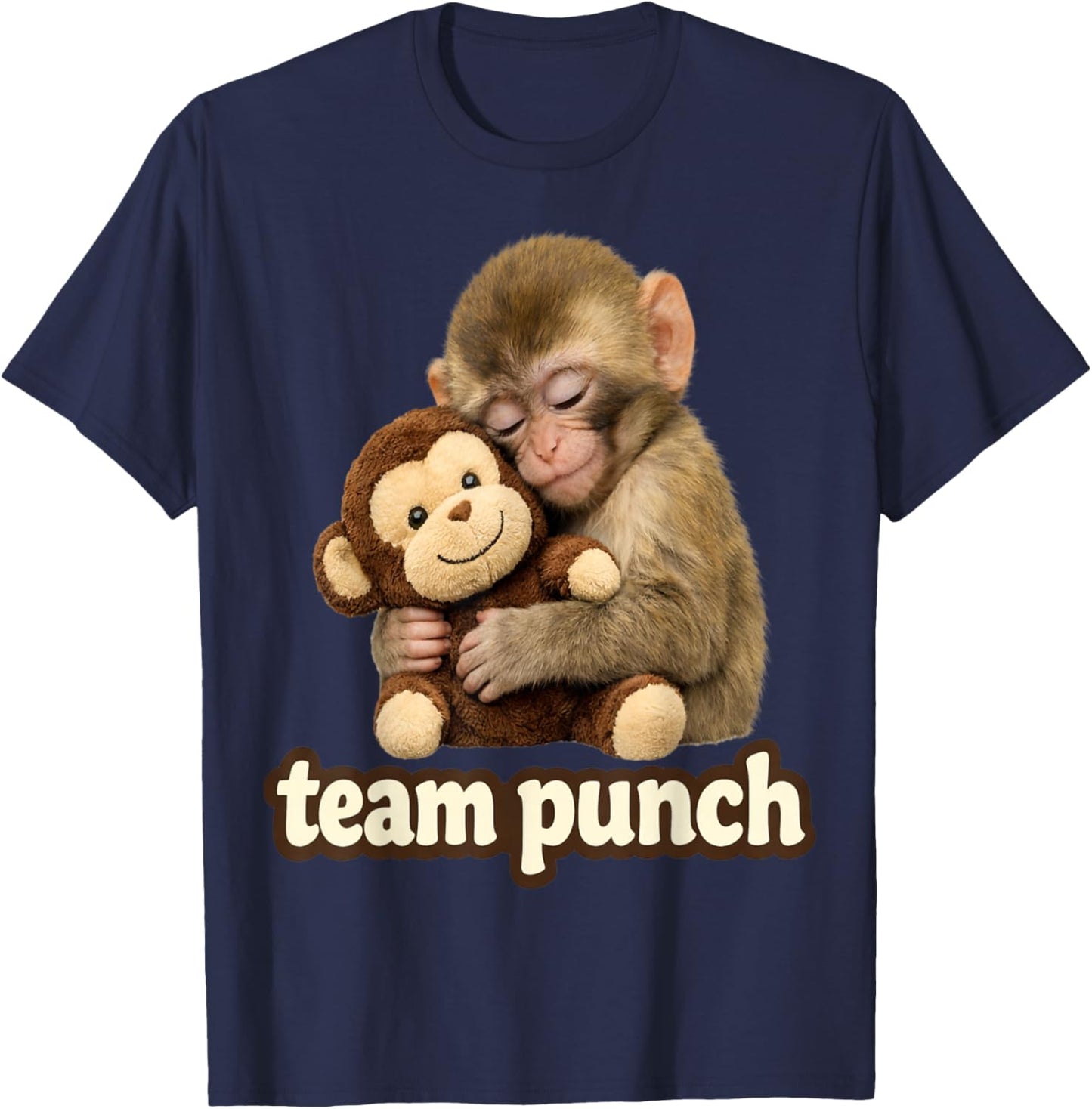 Cute Monkey Punch - Team Punch Kids and Animal Lovers T-Shirt - T-Shirt | Navy