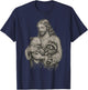Jesus Holding Opossum and Raccoon Christian Religious Funny T-Shirt - T-Shirt | Navy