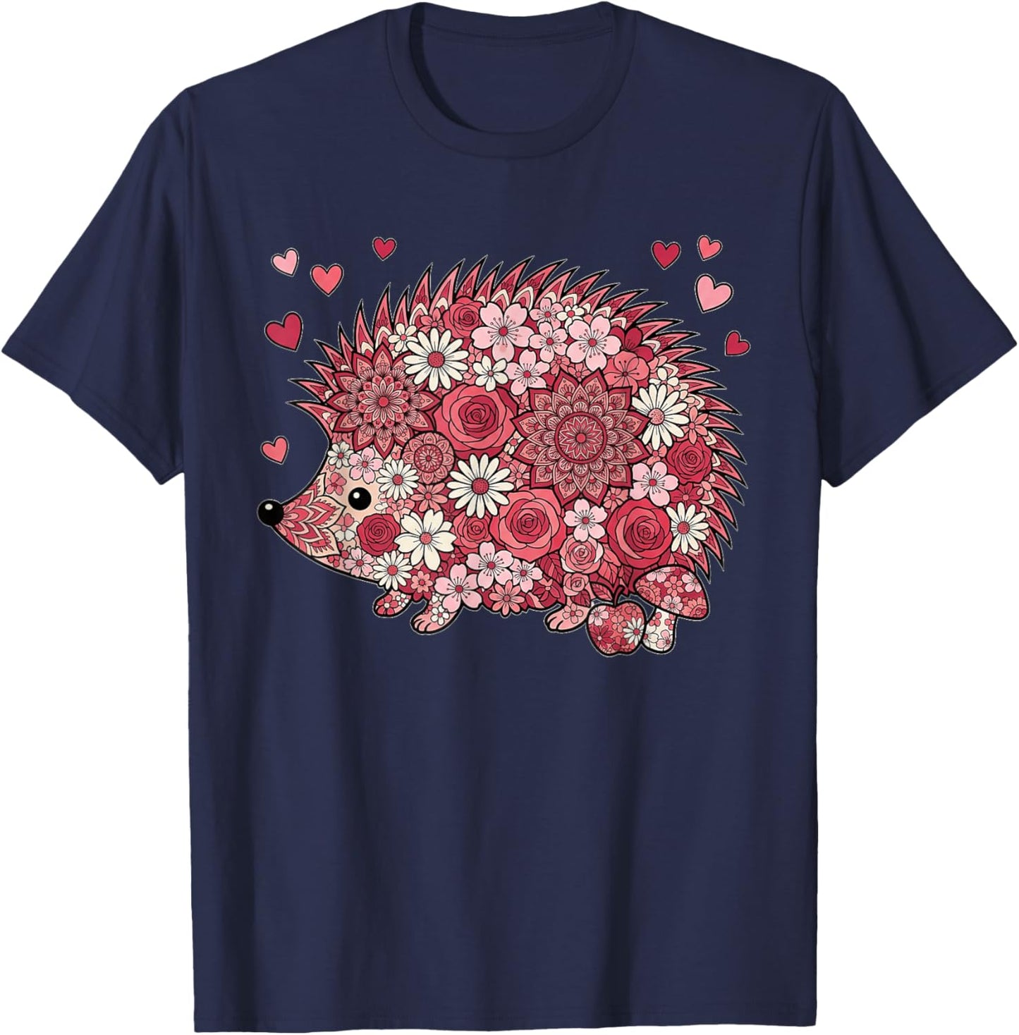 Love Hedgehog Valentine Cute Hedgehogs Lover Valentines Day T-Shirt - T-Shirt | Navy