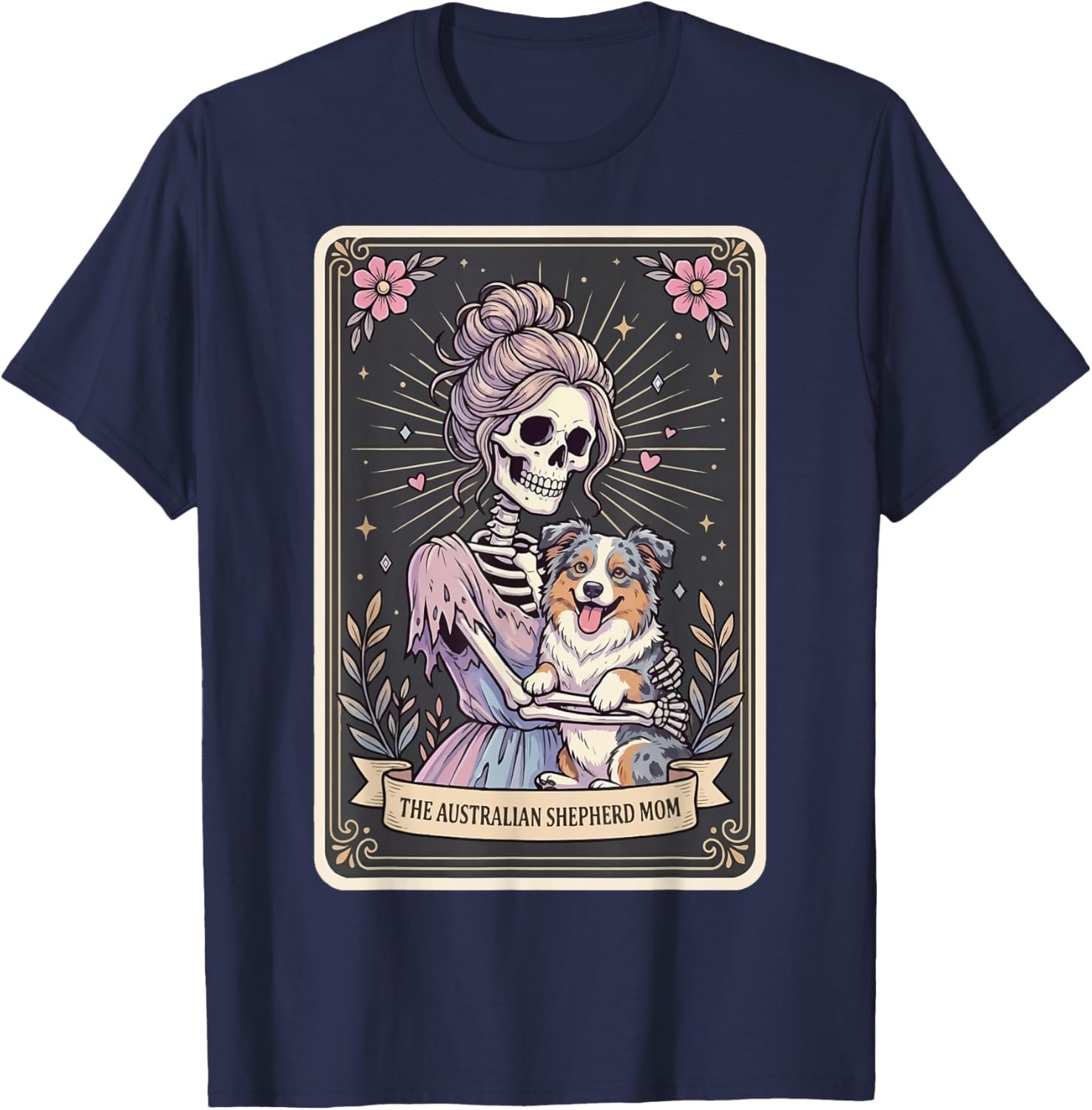 The Australian Shepherd Mom Tarot Card T-Shirt - T-Shirt | Navy