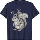 Viking Riding Squirrel Funny Warrior Art T-Shirt - T-Shirt | Navy