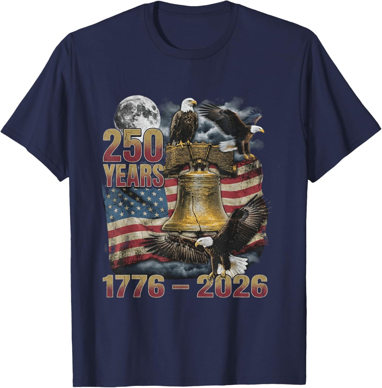 American 250 Years Eagle 1776–2026 T-Shirt - T-Shirt | Navy