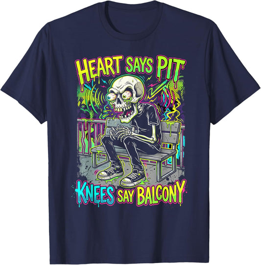 Skeleton Punk Rock Concert T-Shirt - T-Shirt | Navy
