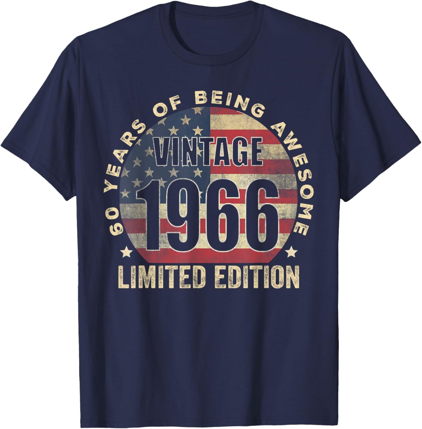 Vintage 1966 Women 60 Year Old Gifts 60th Birthday T-Shirt - T-Shirt | Navy