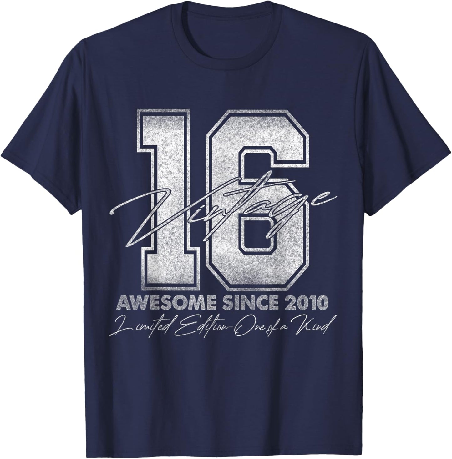 16 Year Old Gifts Vintage 2010 Limited Edition 16th Birthday T-Shirt - T-Shirt | Navy