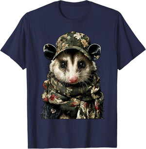 Rustic Camouflage Opossum Animal Hunter Wildlife Possum Camo T-Shirt - T-Shirt | Navy