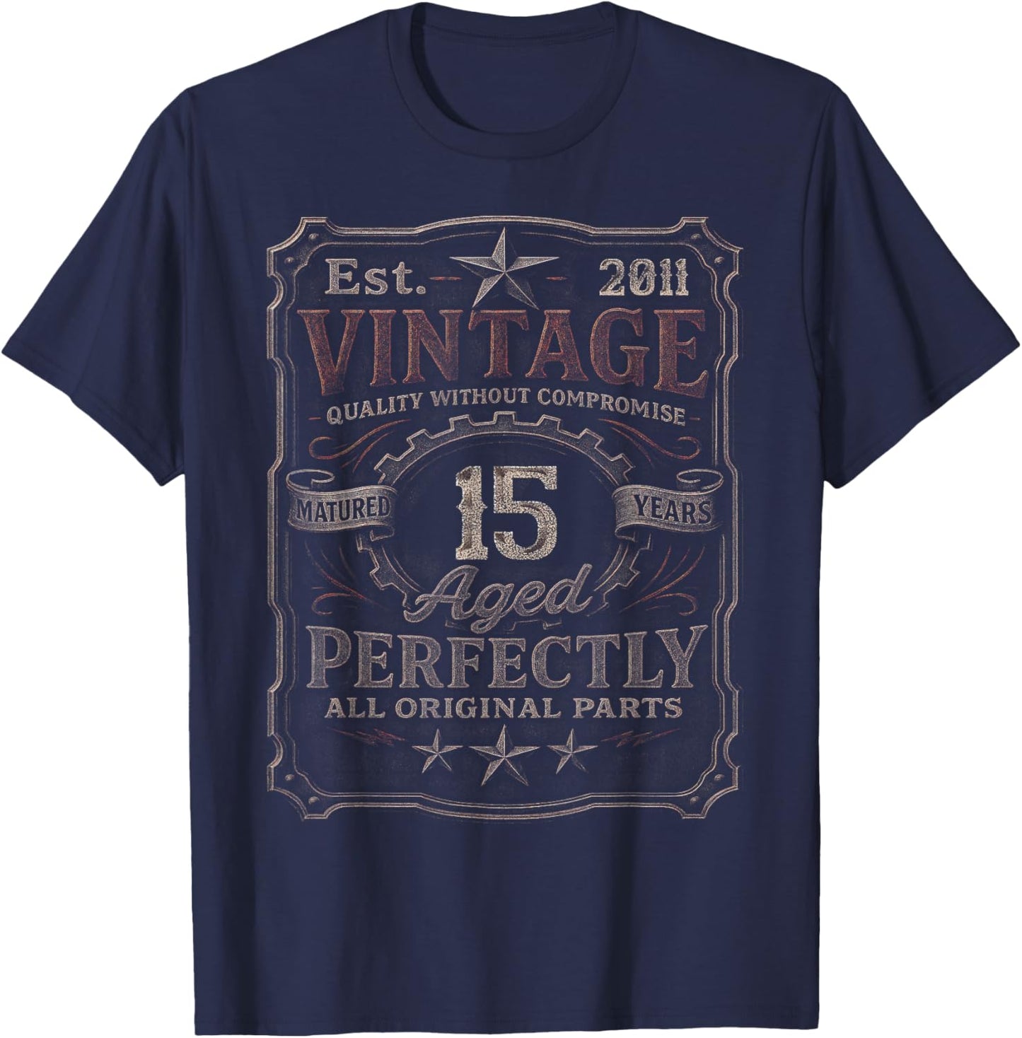 Vintage 2011 Limited Edition Shirt 15 Year Old 15th Birthday T-Shirt - T-Shirt | Navy