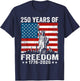 250 Years of Freedom 1776 2026 American Flag 250th Birthday T-Shirt - T-Shirt | Navy