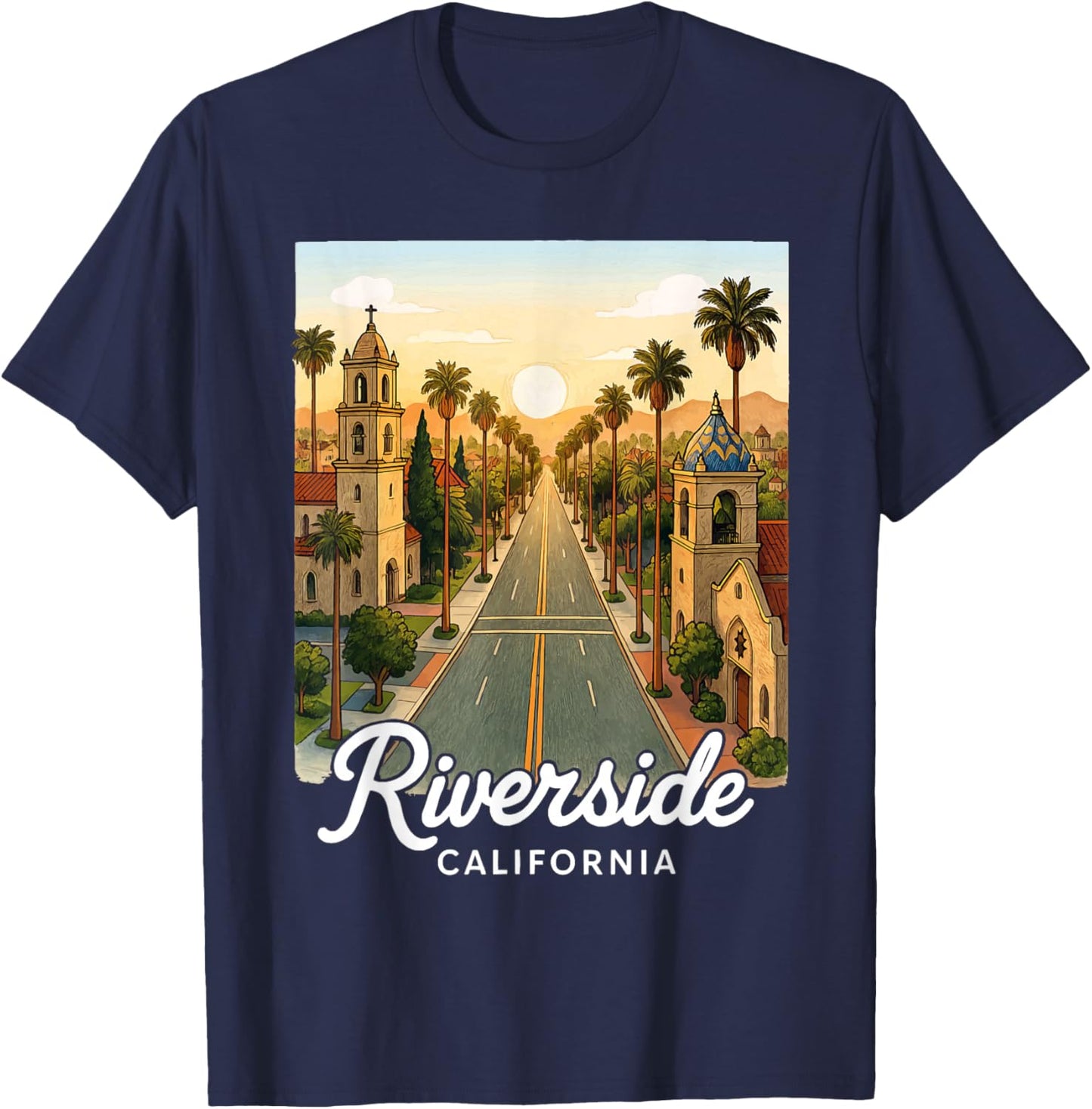 Riverside California T-Shirt - T-Shirt | Navy