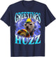 Funny Gen Z Gen Alpha Slang Cat Meme Greetings Huzz Cat Meme T-Shirt - T-Shirt | Navy
