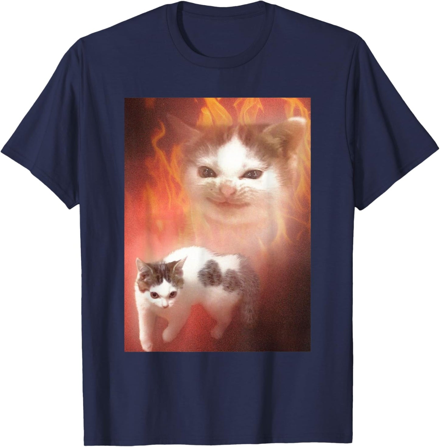 Vintage Angry Cat Meme Funny Saying Cats Animals Men Women T-Shirt - T-Shirt | Navy