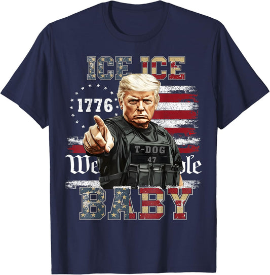 Vintage Ice Ice Baby Funny Trump T-Shirt - T-Shirt | Navy