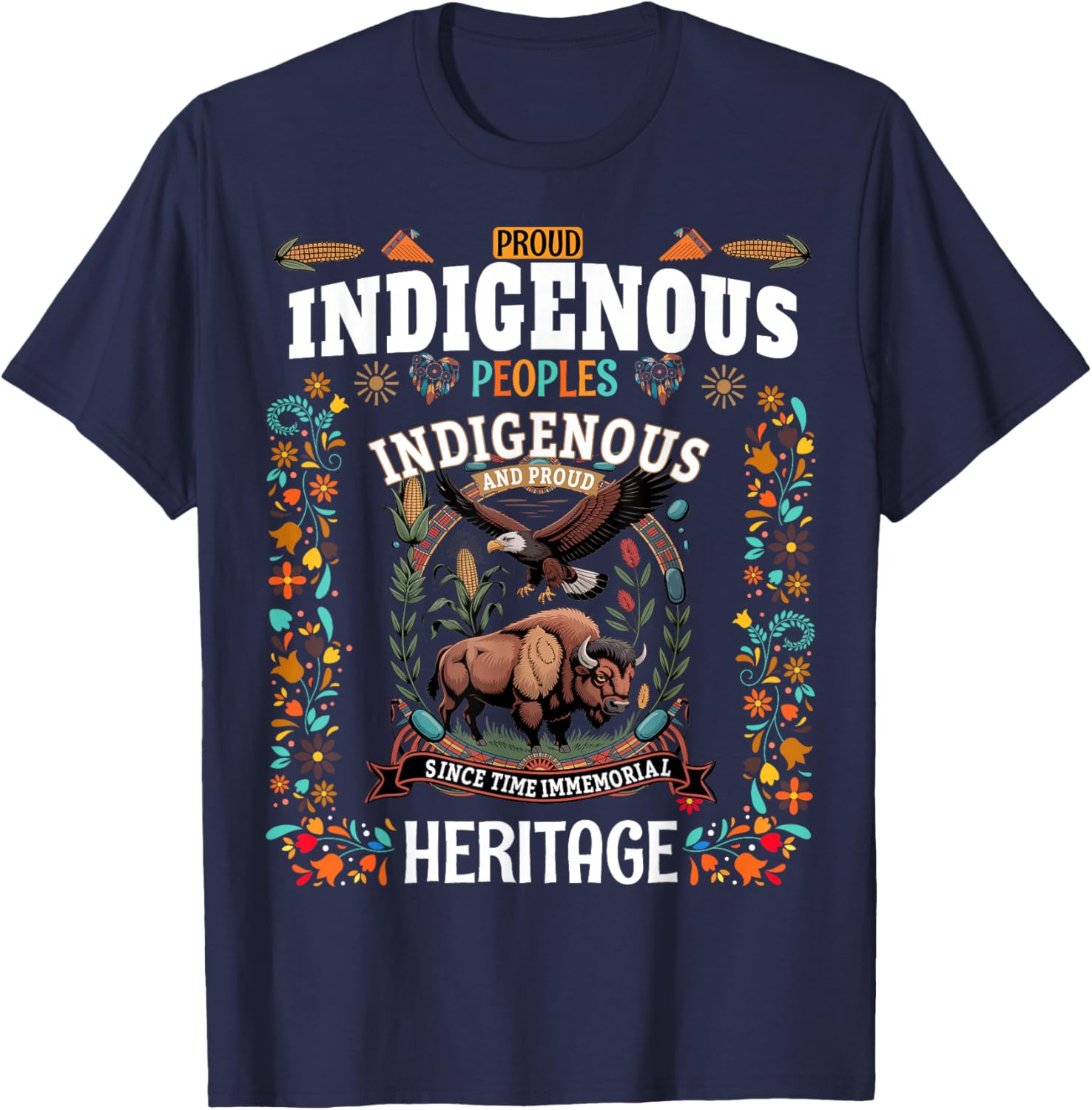 Native American Costume Idea for Kids Indigenous Peoples T-Shirt - T-Shirt | Navy