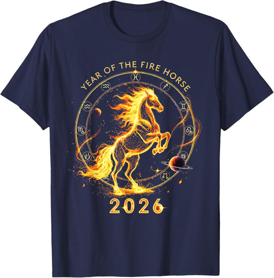 Year of The Horse 2026 Chinese New Year Lunar New Year 2026 T-Shirt - T-Shirt | Navy