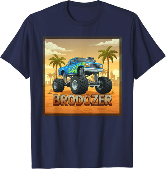 Extreme Brodozer 4X4 Lifted Truck T-Shirt - T-Shirt | Navy