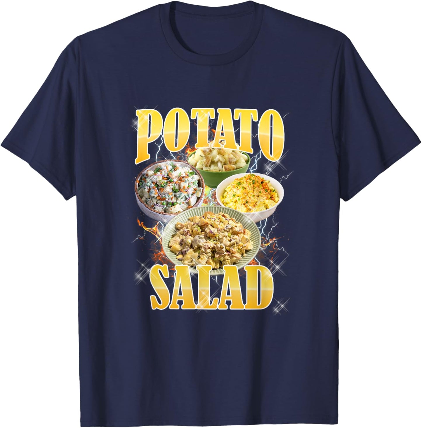 Thanksgiving Potato Salad Bootleg 90's Rap Rock Vintage T-Shirt - T-Shirt | Navy