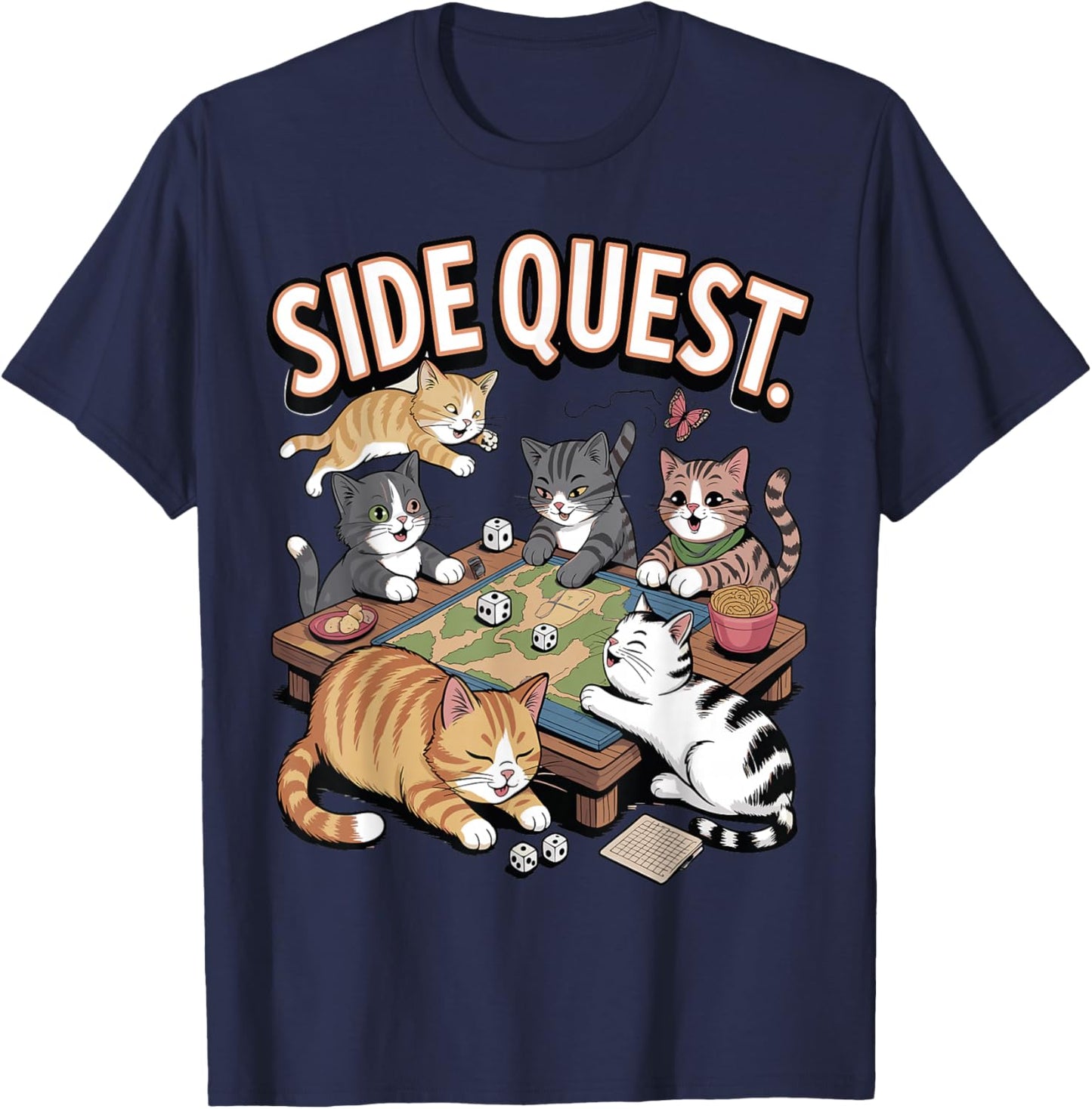 Funny Cat Playing Graphic Shirt T-Shirt - T-Shirt | Navy