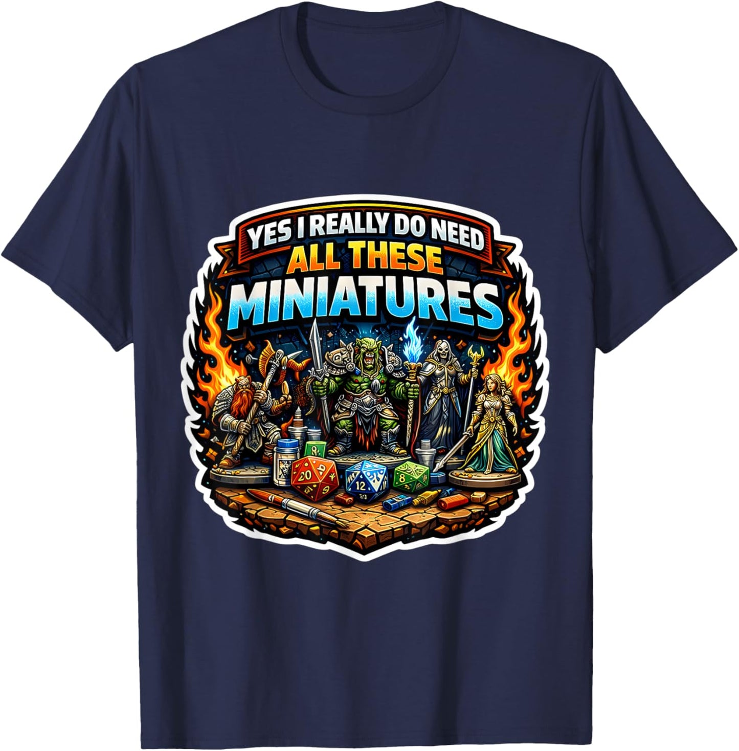 Yes I Really Do Need All These Miniatures Collector Lover T-Shirt - T-Shirt | Navy