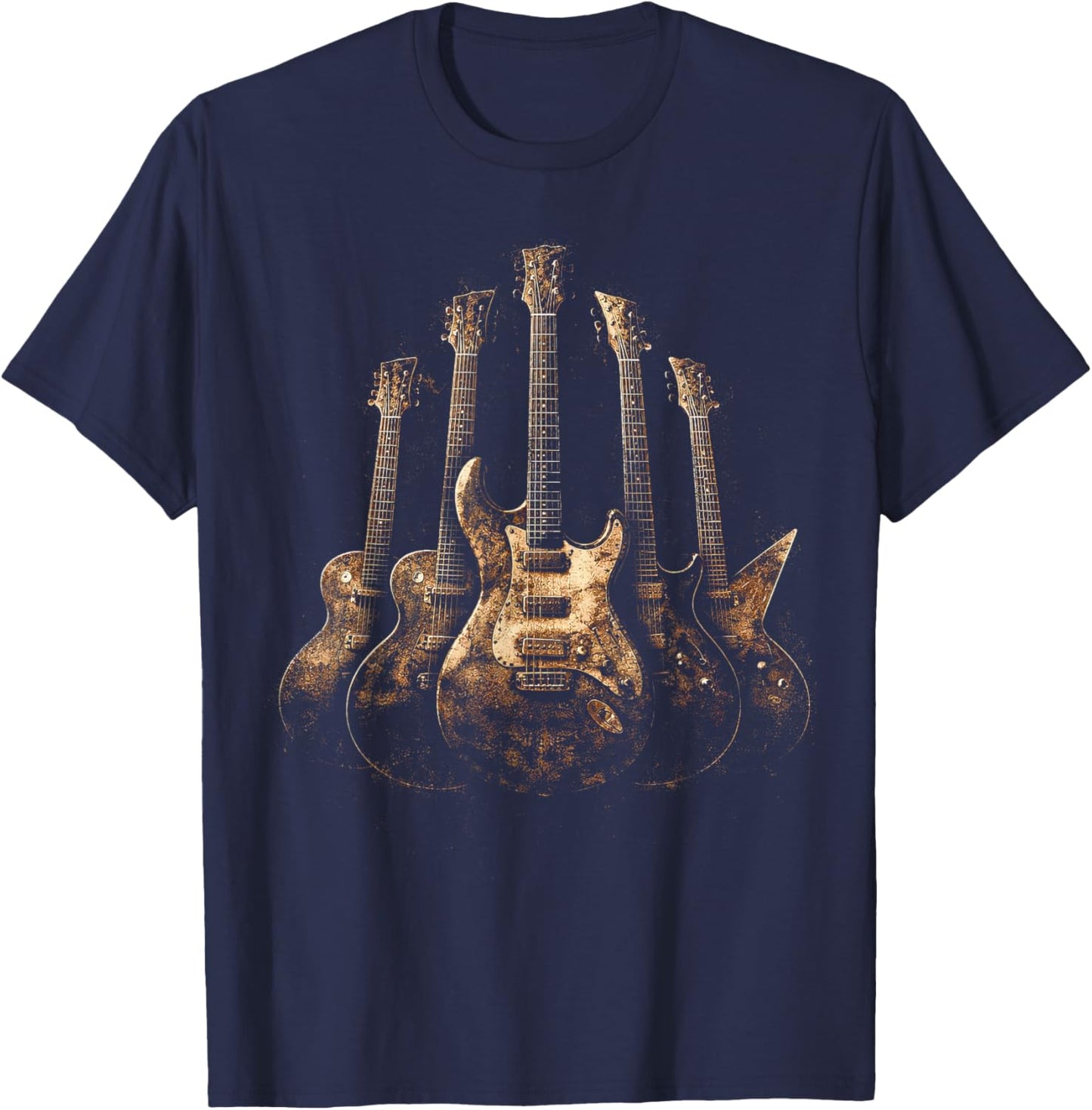 Vintage Guitar Shirt Guitar Player Retro Guitar Guitarist T-Shirt - T-Shirt | Navy