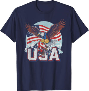 USA Eagle Carrying Canadian Goose T-Shirt - T-Shirt | Navy