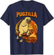 Pugzilla Funny Giant Pug Dog Meme Parody Illustration T-Shirt - T-Shirt | Navy