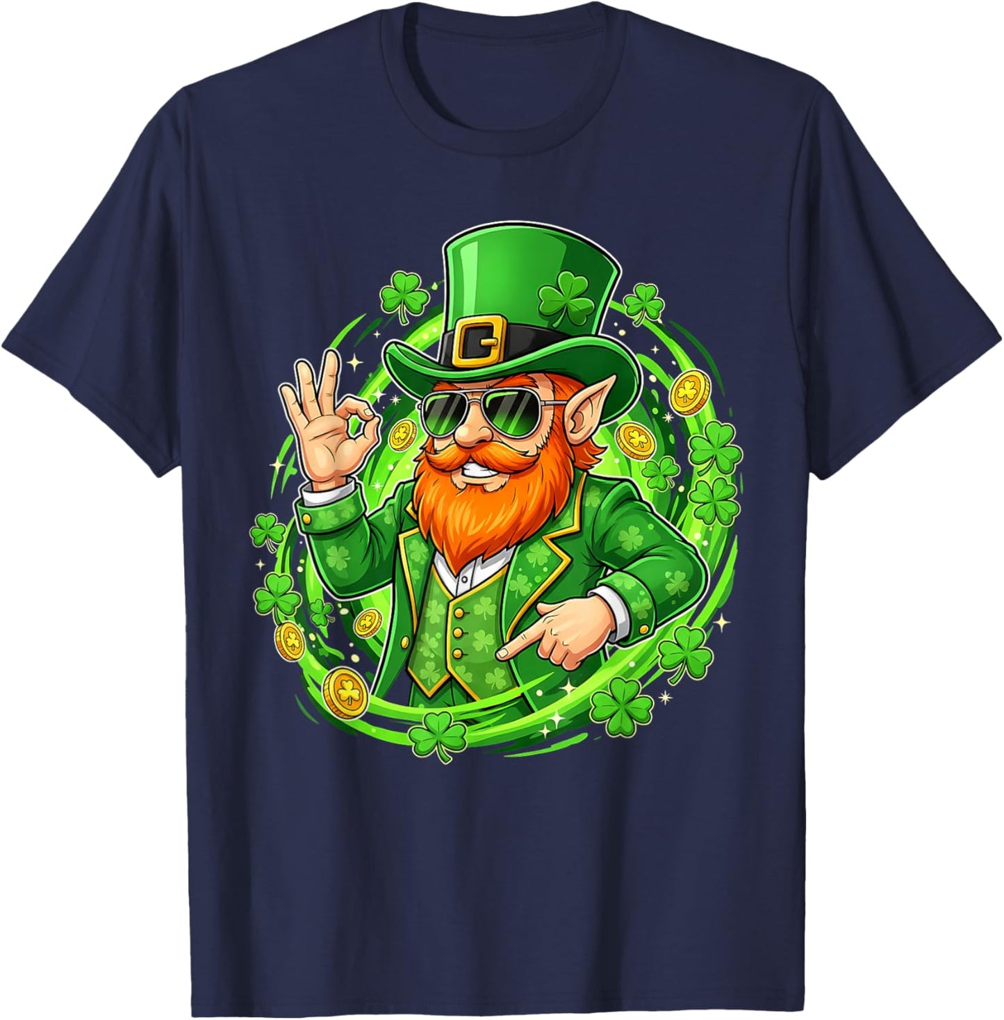 67 Six Seven Gen Alpha Slang Leprechaun Funny St. Patricks T-Shirt - T-Shirt | Navy