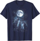 Howling Woof Moon Wildlife Animal Silhouette Men Women Kids T-Shirt - T-Shirt | Navy