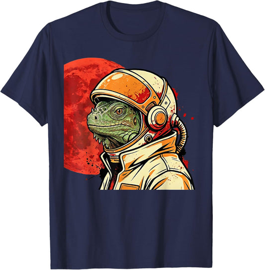 Cute Japanese Retro Space Astronaut Lizard Anime Kids T-Shirt - T-Shirt | Navy