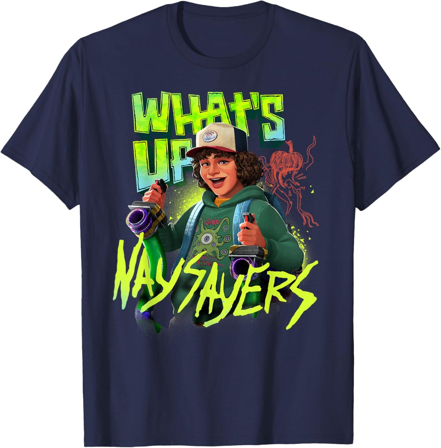 Stranger Things Tales from '85 What's Up Nay Sayers Dustin T-Shirt - T-Shirt | Navy