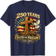 250 Years Faith and Freedom 1776-2026 USA Christian Cross T-Shirt - T-Shirt | Navy