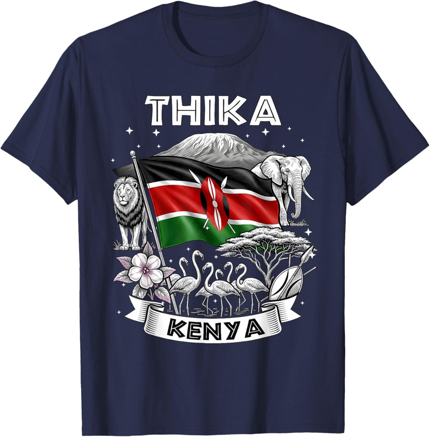 Thika Kenya African City Pride Graphic T-Shirt - T-Shirt | Navy