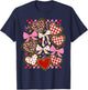 Valentines Day Girl Red Bow Valentines Heart Leopard Women T-Shirt - T-Shirt | Navy