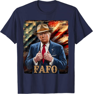 Funny Fafo Trump Fafo American USA T-Shirt - T-Shirt | Navy