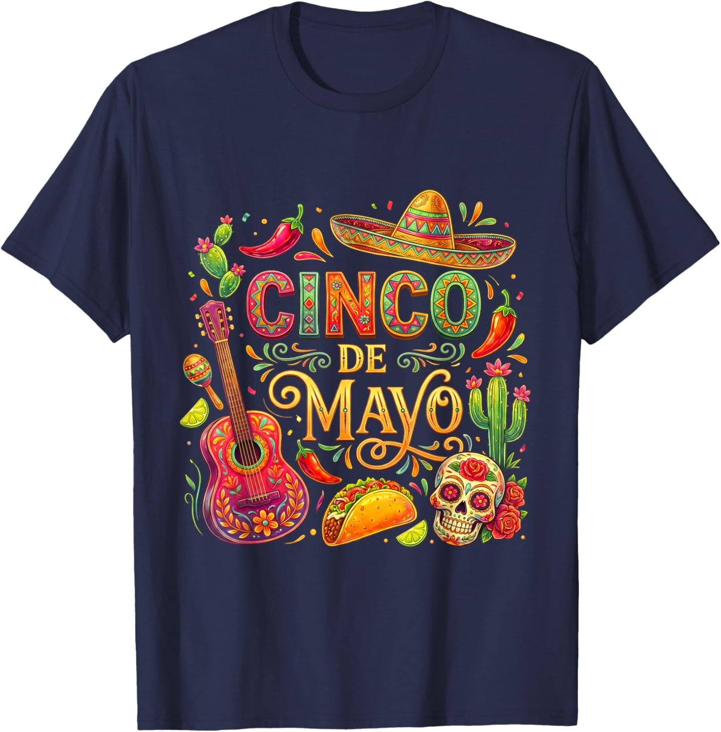 Funny Cinco de Mayo Mexican Fiesta Party Men Women Kids T-Shirt - T-Shirt | Navy