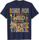 Bonus Mom of The Wild & Three 3rd Birthday Boy Safari Jungle T-Shirt - T-Shirt | Navy