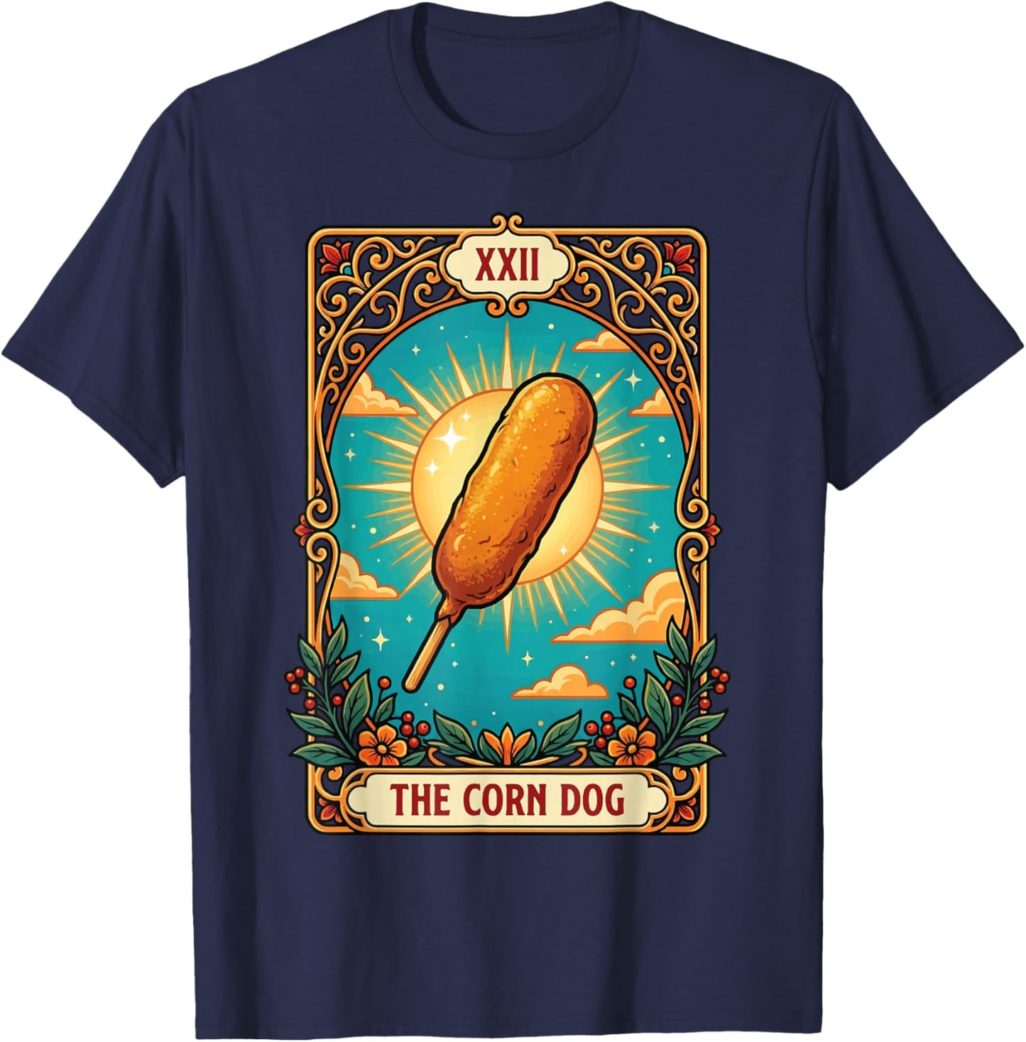 The Corn Dog Tarot Card T-Shirt - T-Shirt | Navy