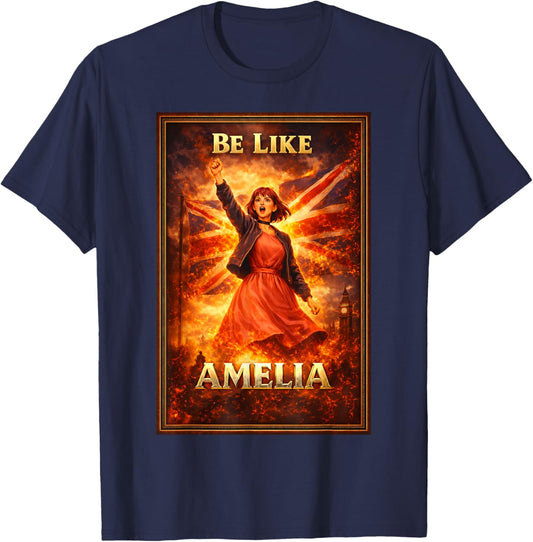 Be Like Amelia Vintage Union Jack British UK England T-Shirt - T-Shirt | Navy