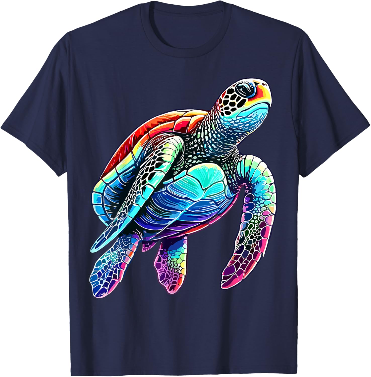 Hawaii Tie Dye Sea Turtle Hawaiian T-Shirt - T-Shirt | Navy