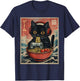 Funny Cat Gaming Ramen Japan Japanese Boy Men Kid Kawaii T-Shirt - T-Shirt | Navy
