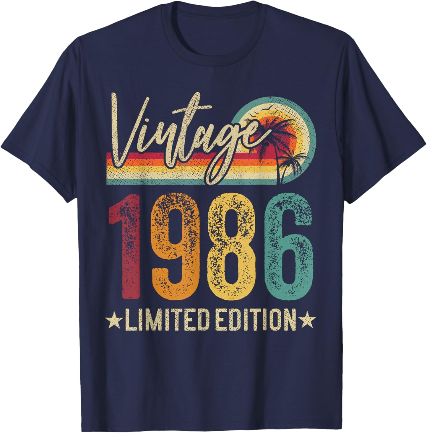1986 40th Birthday 40 Years Old Retro Men Women - Vintage T-Shirt - T-Shirt | Navy