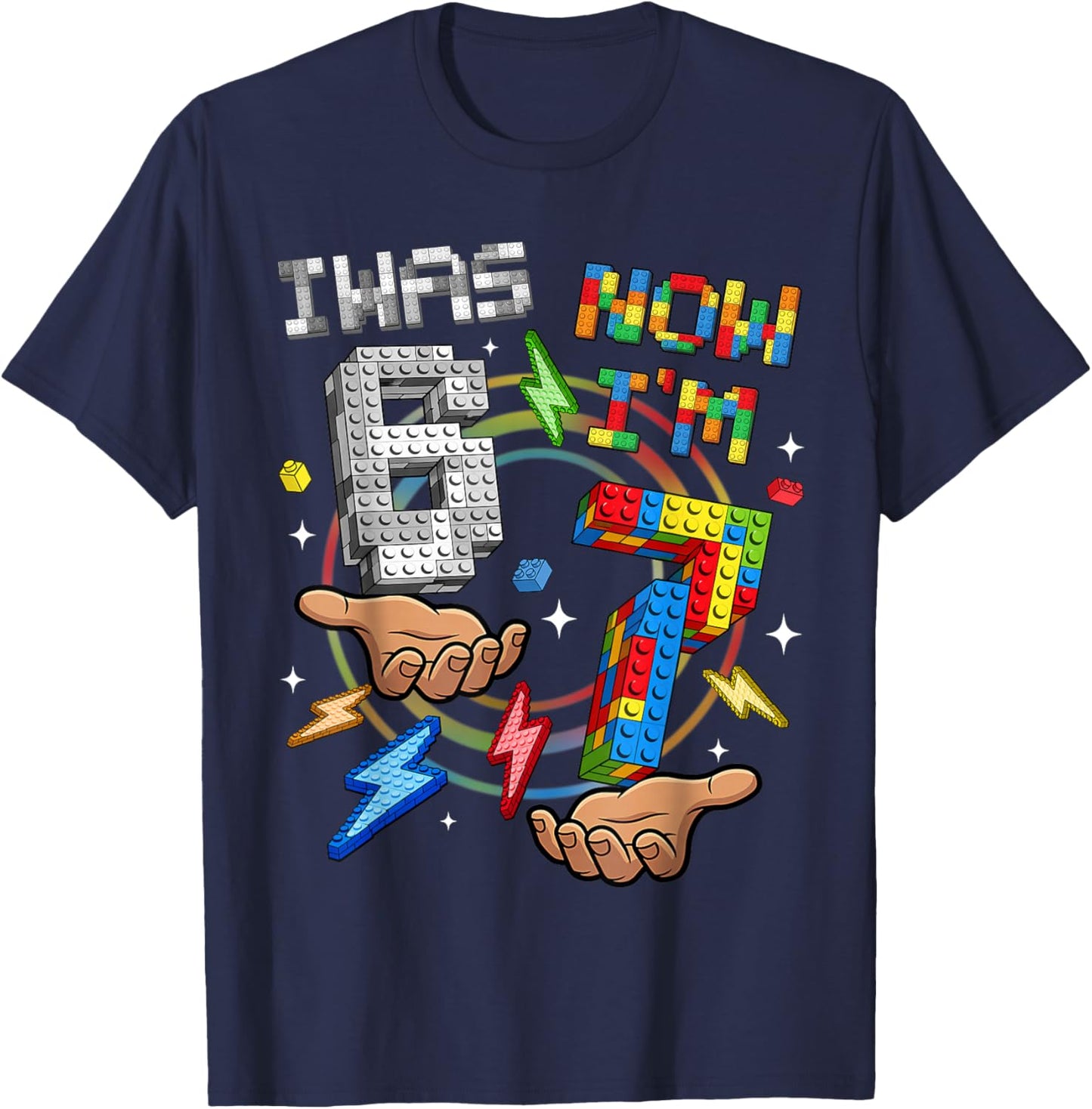 I was 6 Now I'm 7 7th Birthday 6 7 Birthday Shirts Kids Boys T-Shirt - T-Shirt | Navy