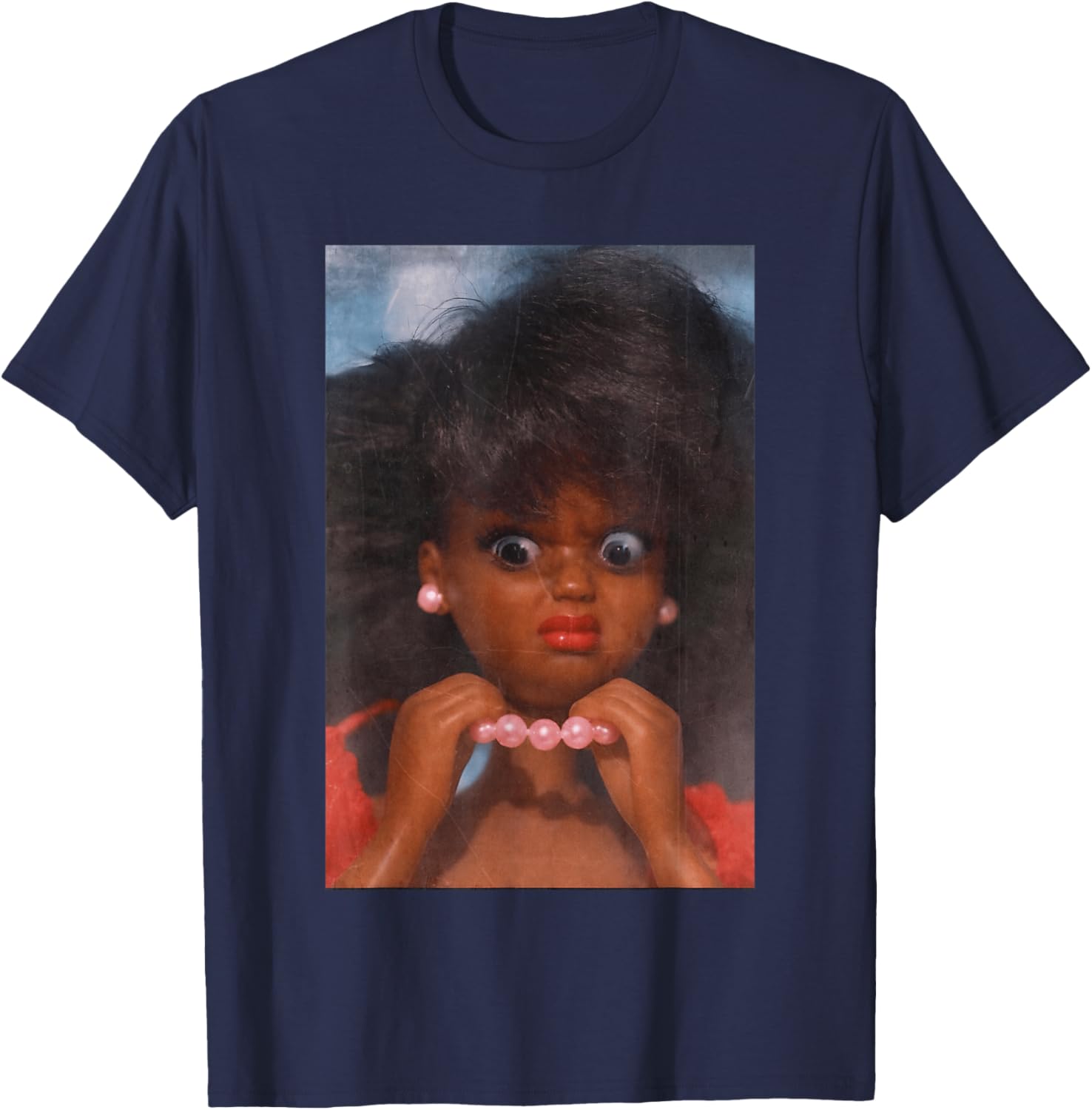 Black Disgusted Doll face Meme Funny Disgusting Joke T-Shirt - T-Shirt | Navy